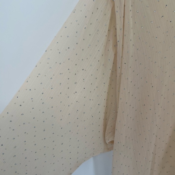 Zara Oversized Rhinestone Semi Sheer Blouse - Picture 5 of 9